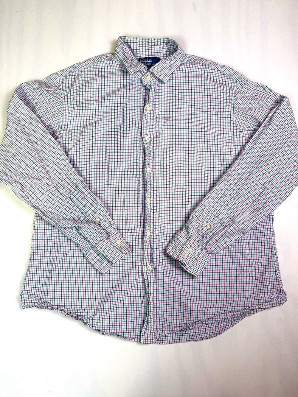 Polo Ralph Lauren Mens XXL Custom Fit Multicolor Plaid Check Cotton Shirt